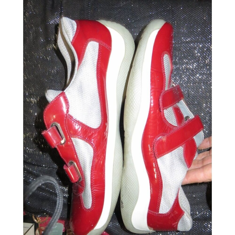 SOLD! Prada 2002 America’s Cup Original Red & White Patent Italian Leather kicks - Picture 6 of 12